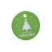 Картонная бирка «Merry Christmas» круглая зеленая оптом (25 шт.)