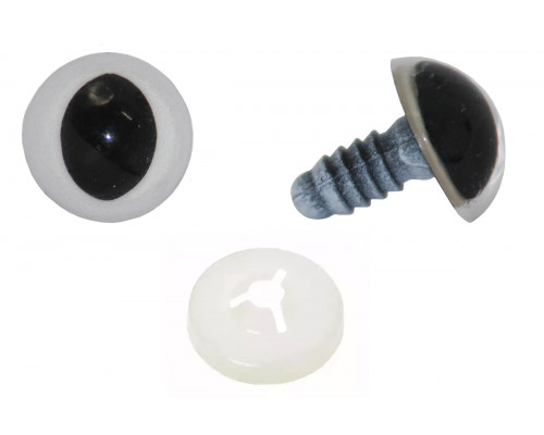 Глаза винтовые оптом 12 мм белые кошачьи (10 шт. – 5 пар)