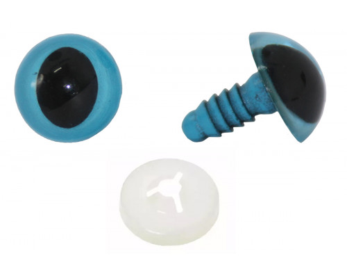Глаза винтовые оптом 12 мм бирюзовые кошачьи (10 шт. – 5 пар)
