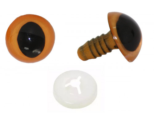 Глаза винтовые оптом 12 мм оранжевые кошачьи (10 шт. – 5 пар)