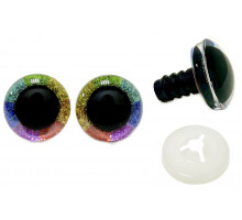 Глаза винтовые 12 мм радуга 3D (10 шт. – 5 пар)