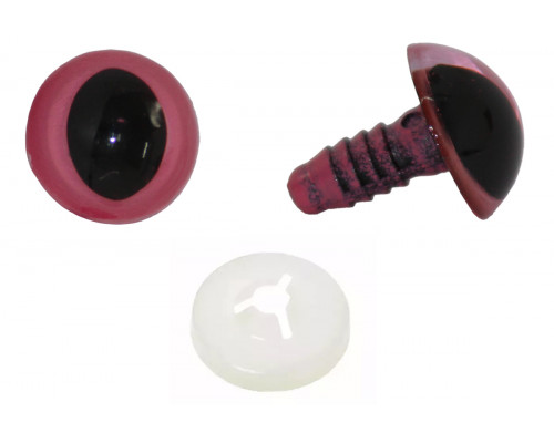 Глаза винтовые оптом 12 мм розовые кошачьи (10 шт. – 5 пар)