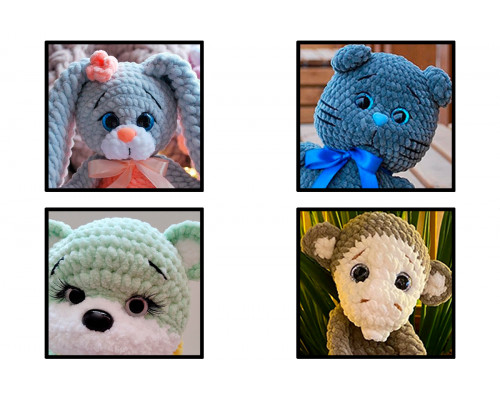 Глаза винтовые оптом 12 мм темно-фиолетовые 3D (10 шт. – 5 пар)