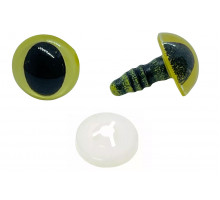 Глаза винтовые 12 мм желто-зеленые кошачьи (10 шт. – 5 пар)