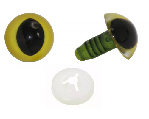Глаза винтовые оптом 12 мм желтые кошачьи (10 шт. – 5 пар)