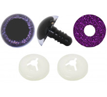 Глаза винтовые 14 мм фиолетовые Crystal (10 шт. – 5 пар)