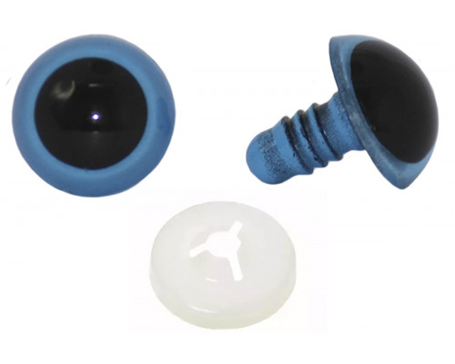 Глаза винтовые оптом 18 мм голубые полупрозрачные (10 шт. – 5 пар)