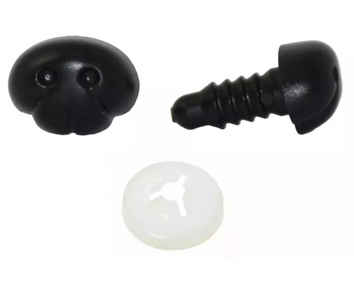 Носик винтовой оптом 07x06 мм черный пластиковый собачий LineLand (10 шт.)