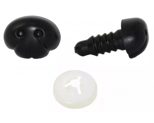Носик винтовой оптом 09x07 мм черный пластиковый собачий LineLand (10 шт.)