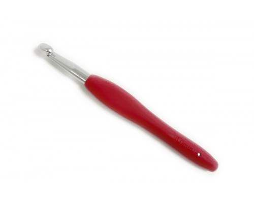 Крючок для вязания оптом 8 мм с каучуковой ручкой