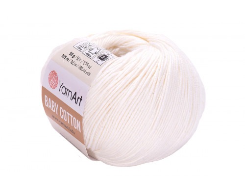 Пряжа YarnArt Baby Cotton оптом – цвет 401 белый