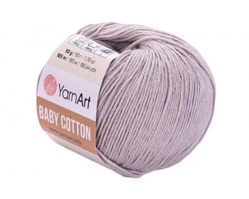 Пряжа YarnArt Baby Cotton оптом – цвет 406 светло-серый
