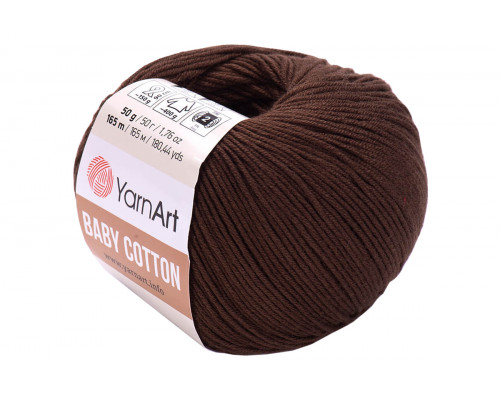 Пряжа YarnArt Baby Cotton оптом – цвет 408 шоколад