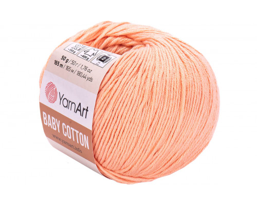 Пряжа YarnArt Baby Cotton оптом – цвет 412 ярко-персиковый