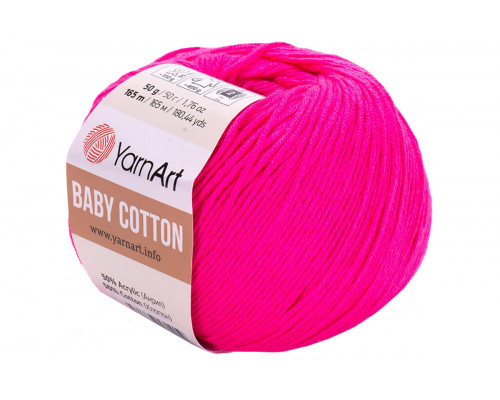 Пряжа YarnArt Baby Cotton оптом – цвет 422 малиновый неон