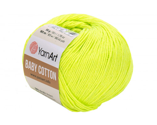 Пряжа YarnArt Baby Cotton оптом – цвет 430 лайм неон