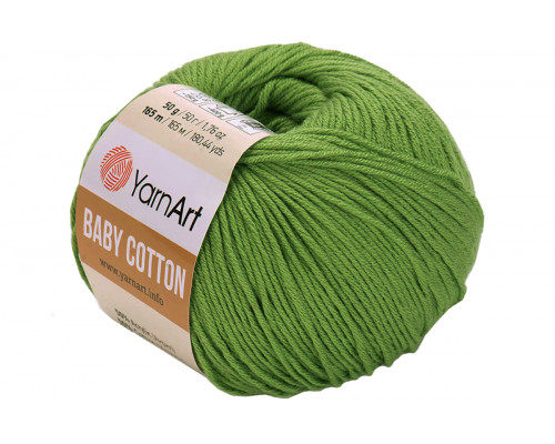 Пряжа YarnArt Baby Cotton оптом – цвет 440 зеленое яблоко