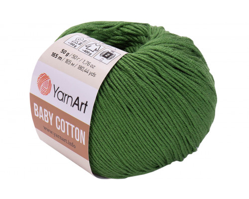 Пряжа YarnArt Baby Cotton оптом – цвет 441 зеленая хвоя