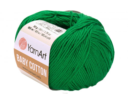Пряжа YarnArt Baby Cotton оптом – цвет 442 зеленая трава