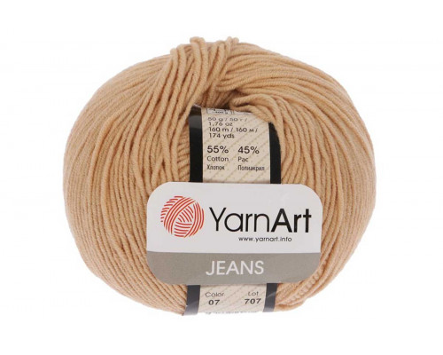 Пряжа/нитки YarnArt Jeans оптом – цвет 07 песочный