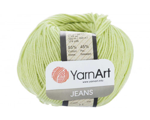 Пряжа/нитки YarnArt Jeans оптом – цвет 11 салатовый