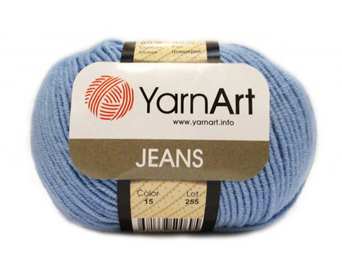 Пряжа/нитки YarnArt Jeans оптом – цвет 15 голубой