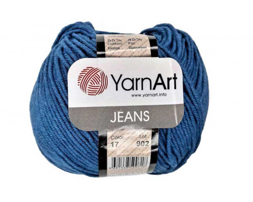 Пряжа/нитки YarnArt Jeans оптом – цвет 17 темно-синий