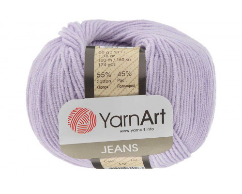Пряжа/нитки YarnArt Jeans оптом – цвет 19 светло-сиреневый
