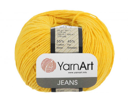 Пряжа/нитки YarnArt Jeans оптом – цвет 35 желтый