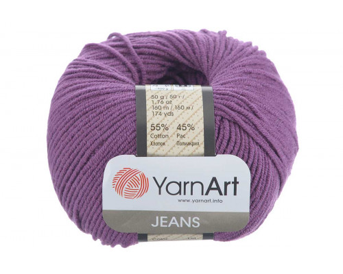 Пряжа/нитки YarnArt Jeans оптом – цвет 50 фиолетовый