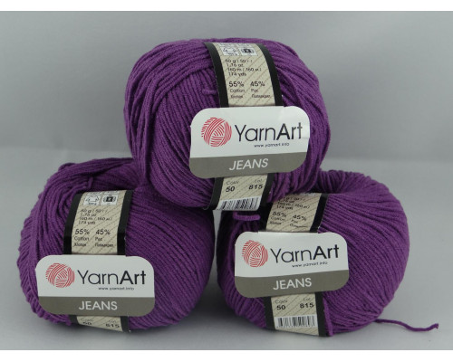 Пряжа/нитки YarnArt Jeans оптом – цвет 50 фиолетовый