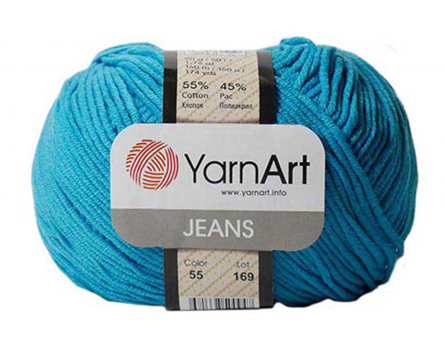Пряжа/нитки YarnArt Jeans оптом – цвет 55 темная бирюза