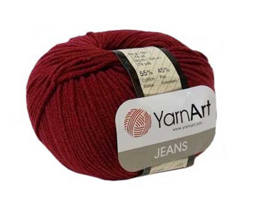 Пряжа/нитки YarnArt Jeans оптом – цвет 66 бордо