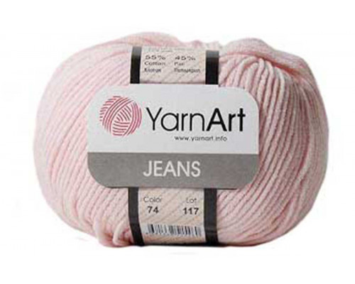 Пряжа/нитки YarnArt Jeans оптом – цвет 74 бледно-розовый
