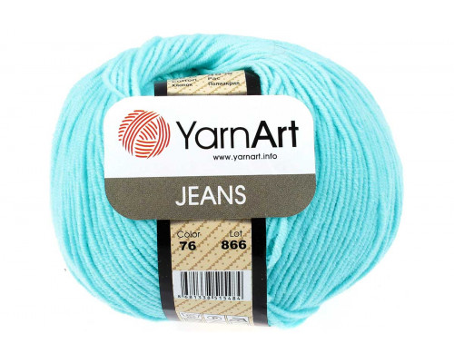 Пряжа/нитки YarnArt Jeans оптом – цвет 76 нежно-бирюзовый
