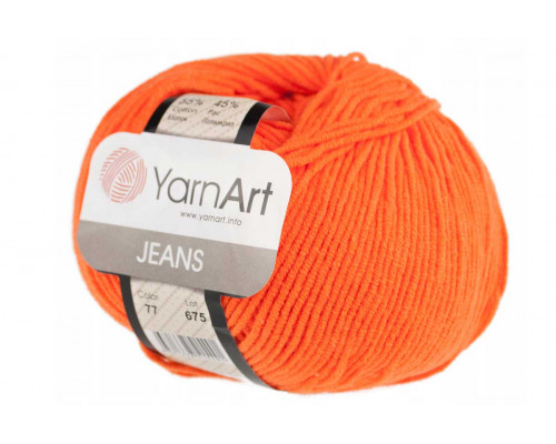 Пряжа/нитки YarnArt Jeans оптом – цвет 77 апельсин