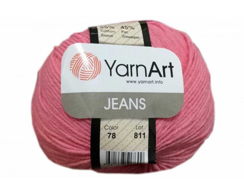 Пряжа/нитки YarnArt Jeans оптом – цвет 78 розово-коралловый