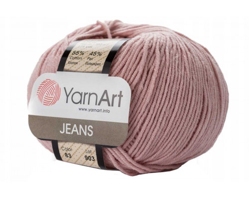 Пряжа/нитки YarnArt Jeans оптом – цвет 83 светло-розовый