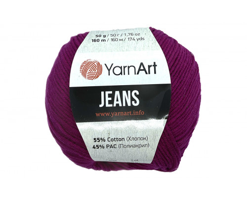 Пряжа/нитки YarnArt Jeans оптом – цвет 91 фуксия